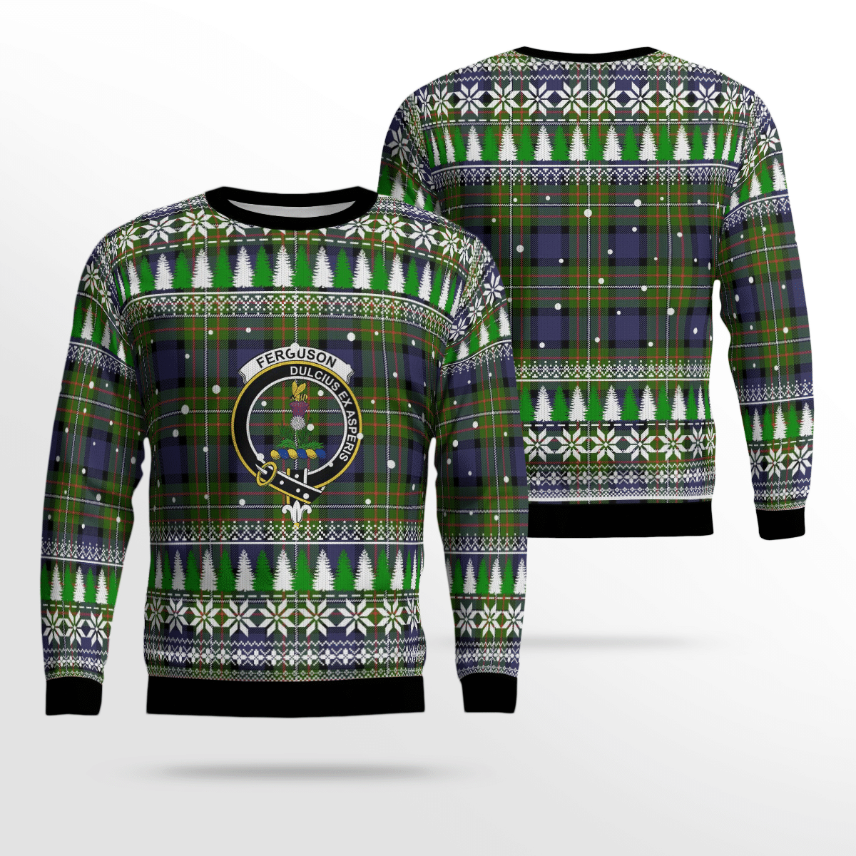 Clan Fergusson Modern Crest Tartan Christmas Ugly Sweater IX37 Fergusson Modern Crest Tartan Tartan Ugly Sweater   