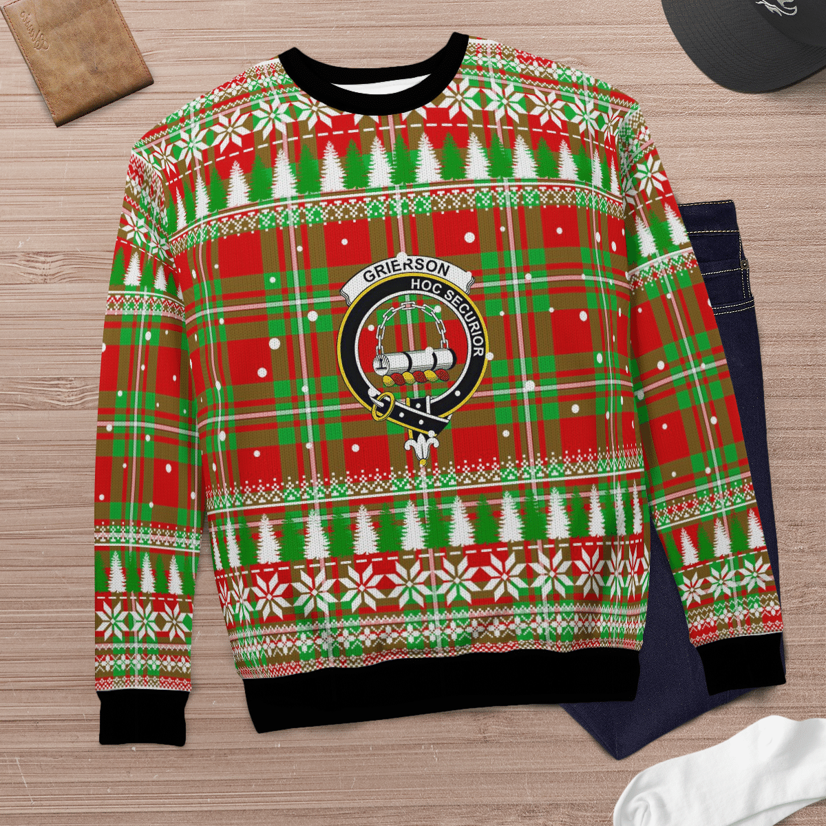 Clan Grierson Crest Tartan Christmas Ugly Sweater DC70 Grierson Crest Tartan Tartan Ugly Sweater   