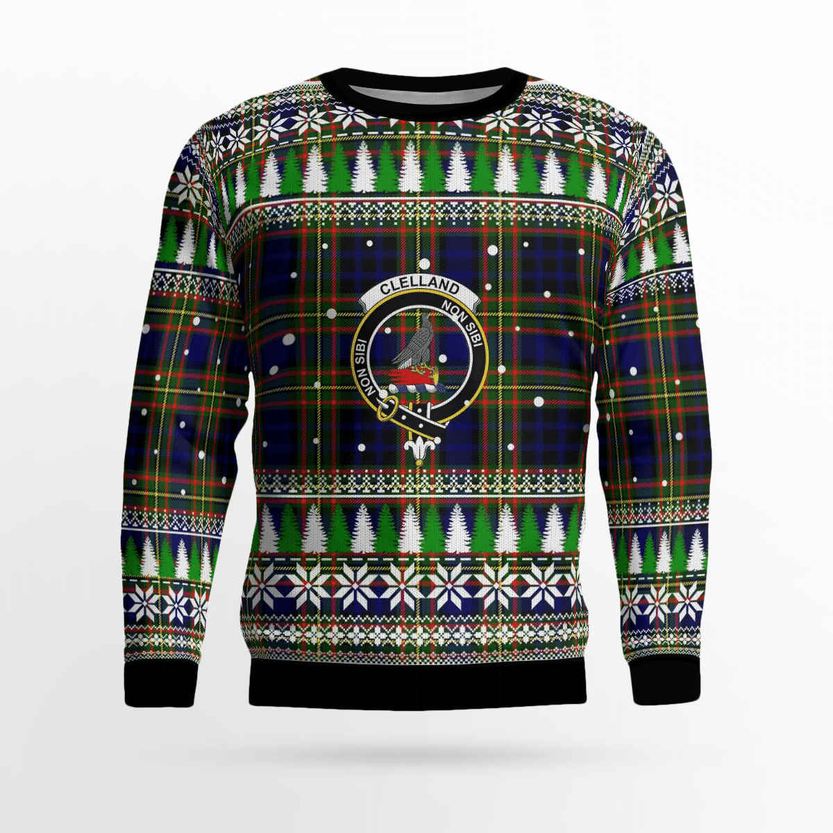 Clan Clelland Modern Crest Tartan Christmas Ugly Sweater SH81 Clelland Modern Crest Tartan Tartan Ugly Sweater   