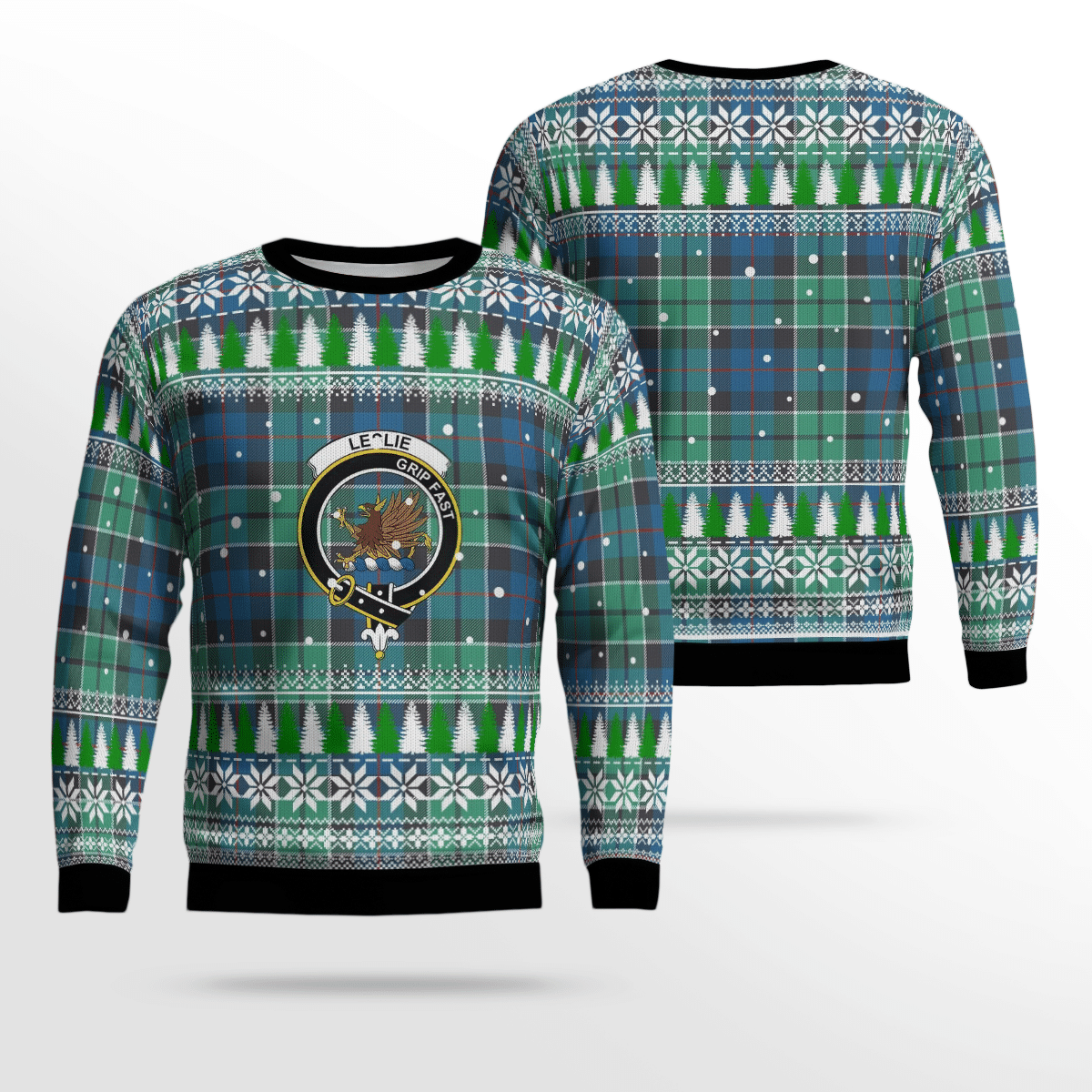 Clan Leslie Hunting Ancient Crest Tartan Christmas Ugly Sweater QG90 Leslie Hunting Ancient Crest Tartan Tartan Ugly Sweater   