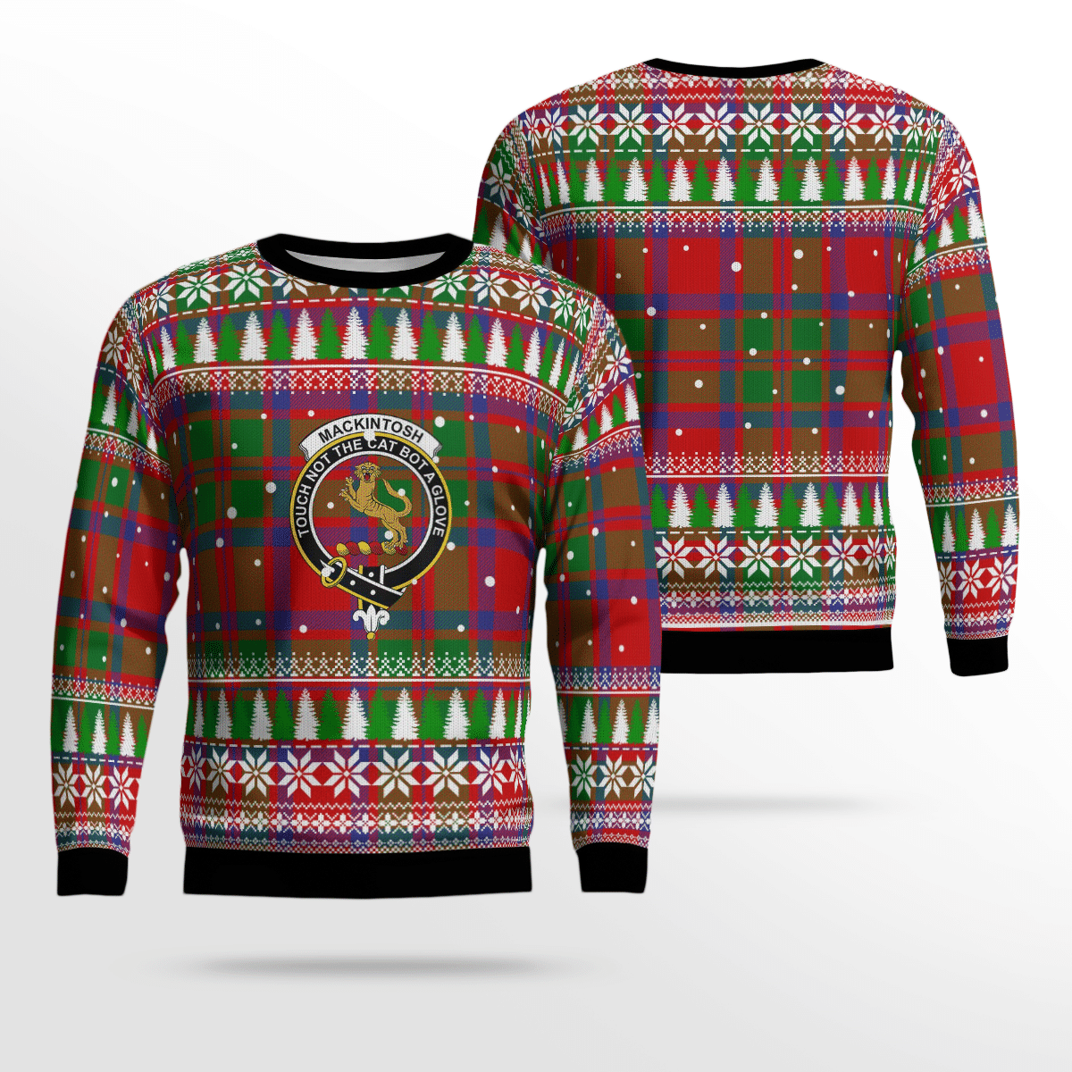 Clan MacKintosh Modern Crest Tartan Christmas Ugly Sweater FU47 MacKintosh Modern Crest Tartan Tartan Ugly Sweater   