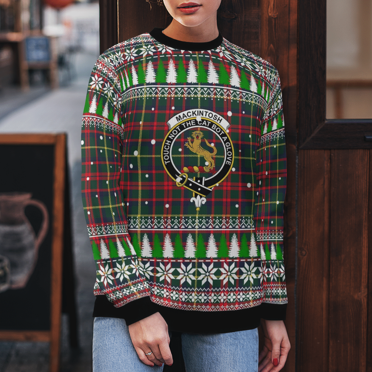 Clan MacKintosh Hunting Modern Crest Tartan Christmas Ugly Sweater IU52 MacKintosh Hunting Modern Crest Tartan Tartan Ugly Sweater   