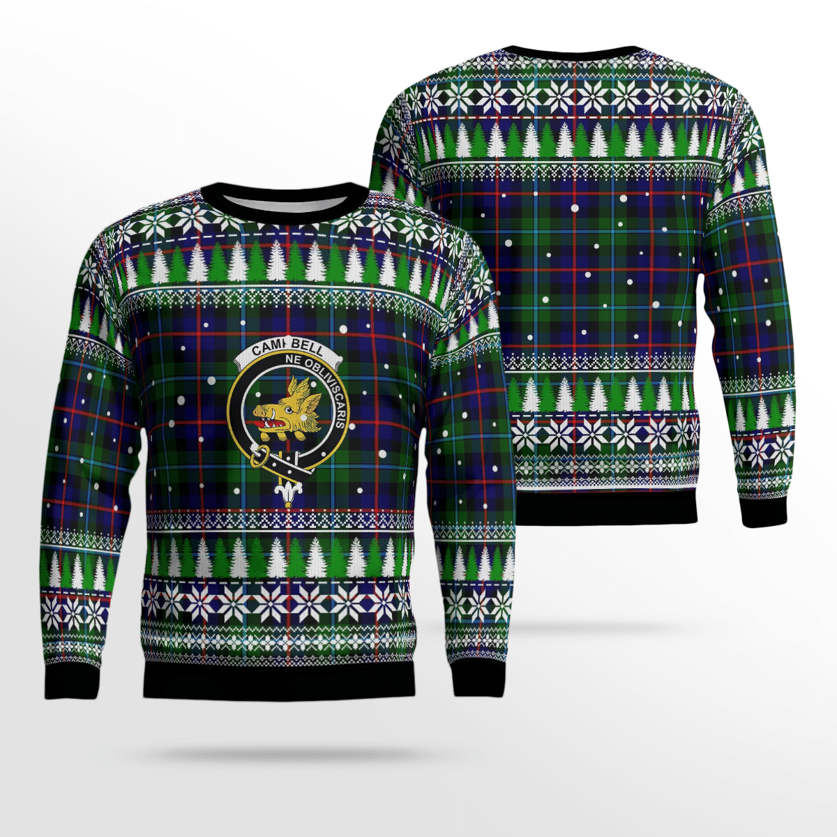 Clan Campbell of Cawdor Modern Crest Tartan Christmas Ugly Sweater RM69 Campbell of Cawdor Modern Crest Tartan Tartan Ugly Sweater   