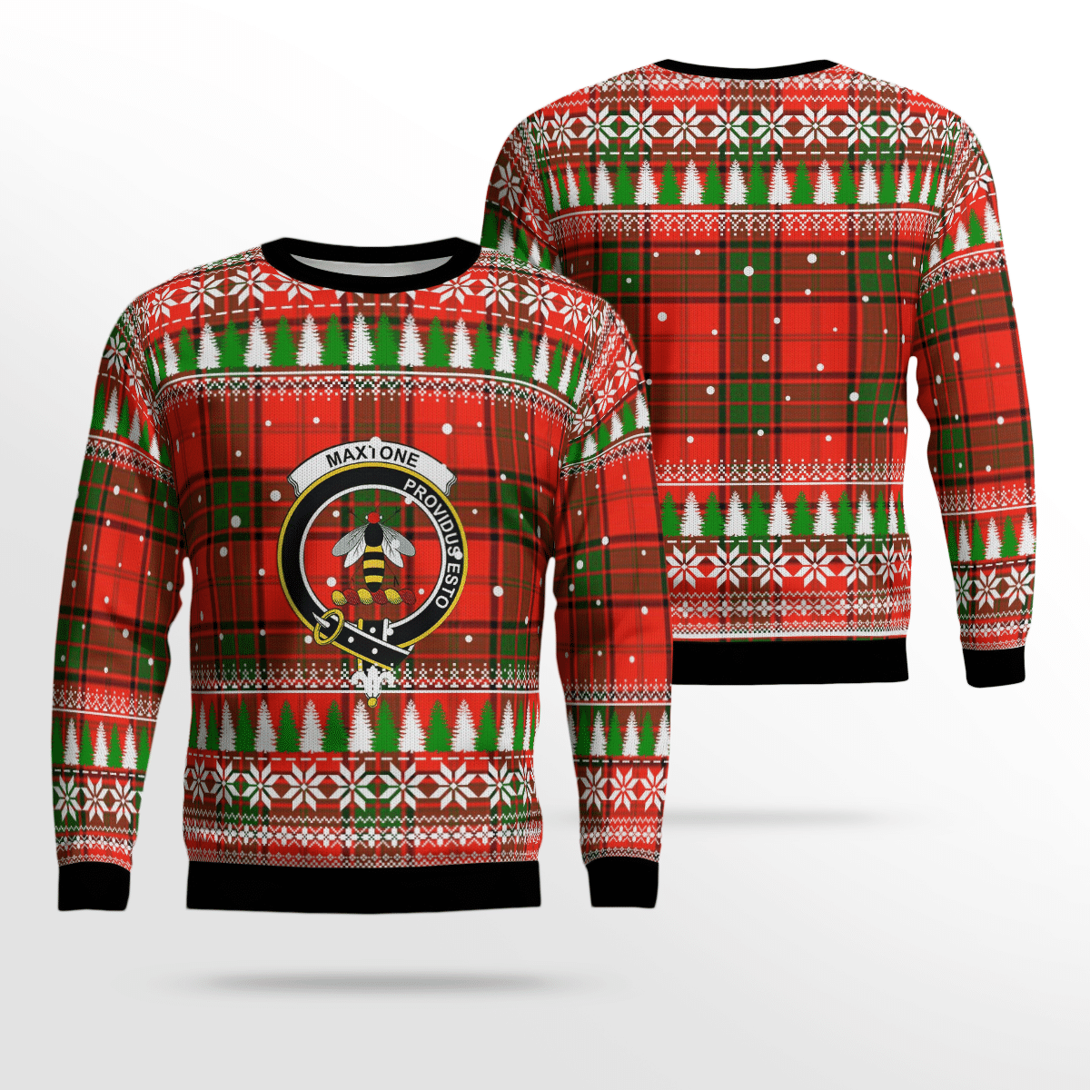 Clan Maxtone Crest Tartan Christmas Ugly Sweater GK56 Maxtone Crest Tartan Tartan Ugly Sweater   