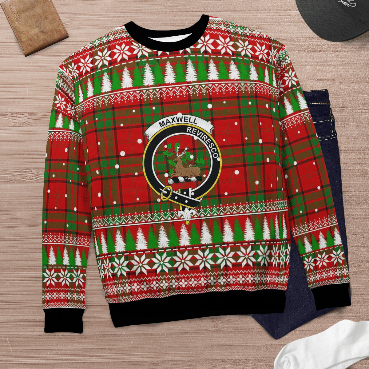 Clan Maxwell Crest Tartan Christmas Ugly Sweater ZS86 Maxwell Crest Tartan Tartan Ugly Sweater   