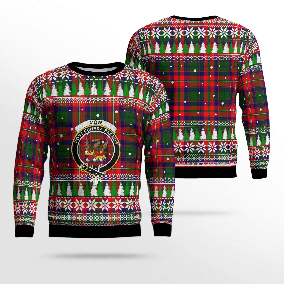 Clan Mow (Roxburgh) Crest Tartan Christmas Ugly Sweater OB22 Mow (Roxburgh) Crest Tartan Tartan Ugly Sweater   