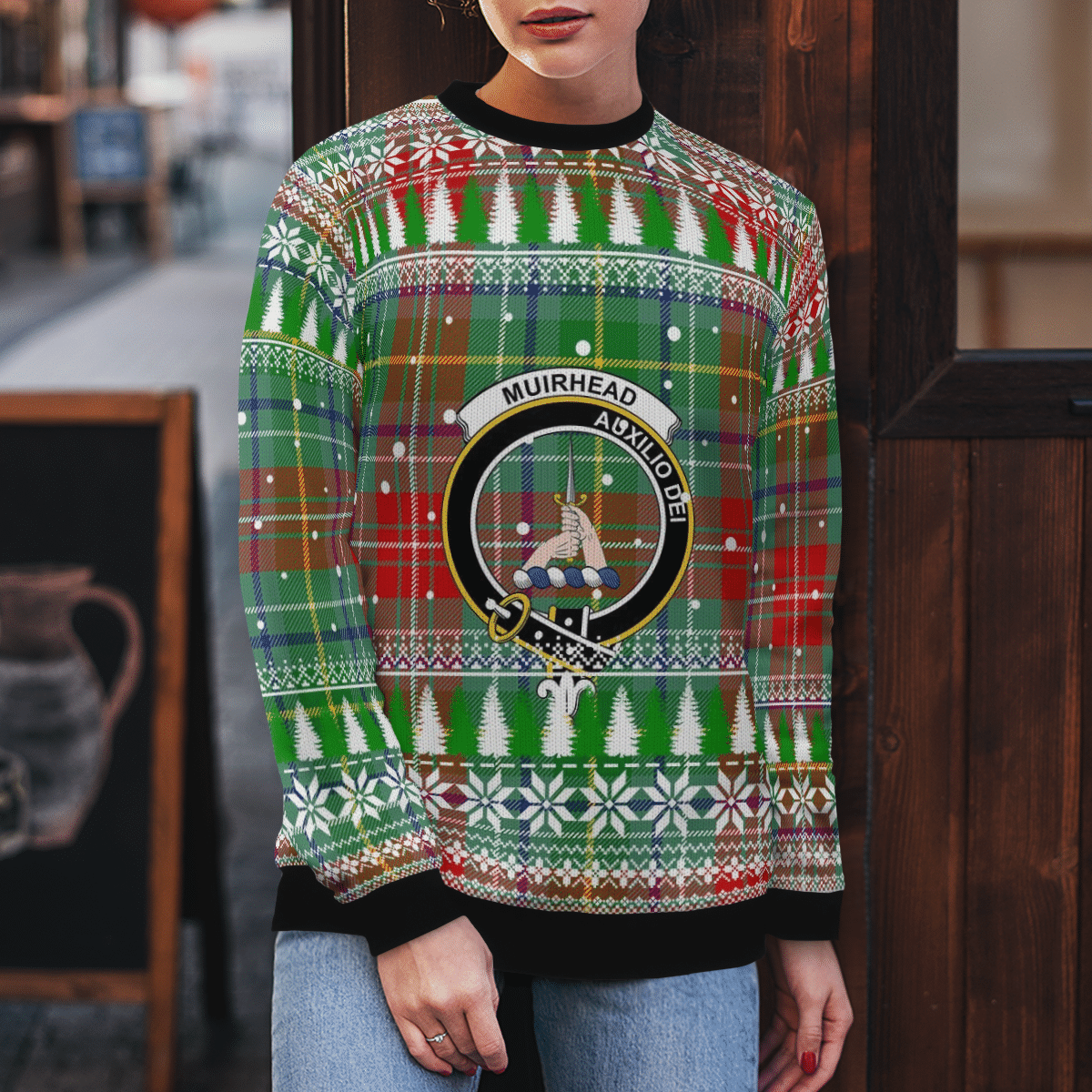 Clan Muirhead Crest Tartan Christmas Ugly Sweater HX82 Muirhead Crest Tartan Tartan Ugly Sweater   