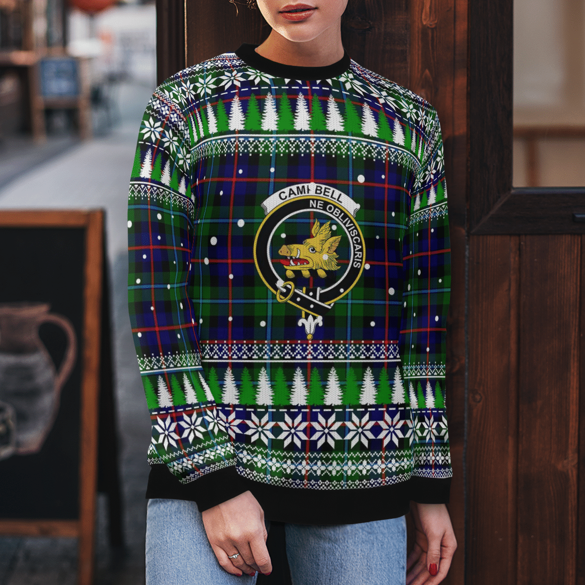 Clan Campbell of Cawdor Modern Crest Tartan Christmas Ugly Sweater RM69 Campbell of Cawdor Modern Crest Tartan Tartan Ugly Sweater   