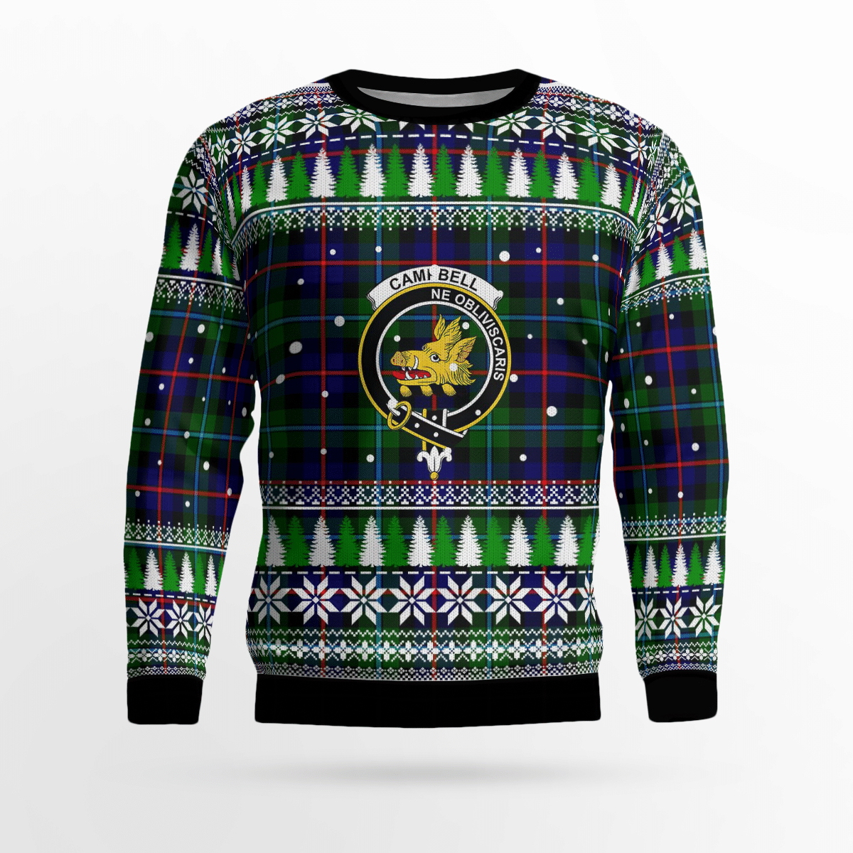 Clan Campbell of Cawdor Modern Crest Tartan Christmas Ugly Sweater RM69 Campbell of Cawdor Modern Crest Tartan Tartan Ugly Sweater   