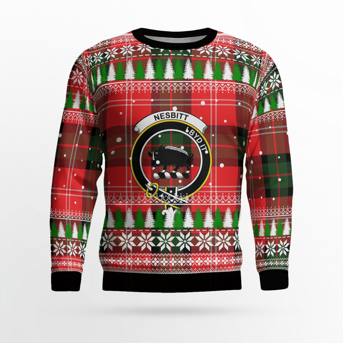 Clan Nesbitt Modern Crest Tartan Christmas Ugly Sweater TE35 Nesbitt Modern Crest Tartan Tartan Ugly Sweater   