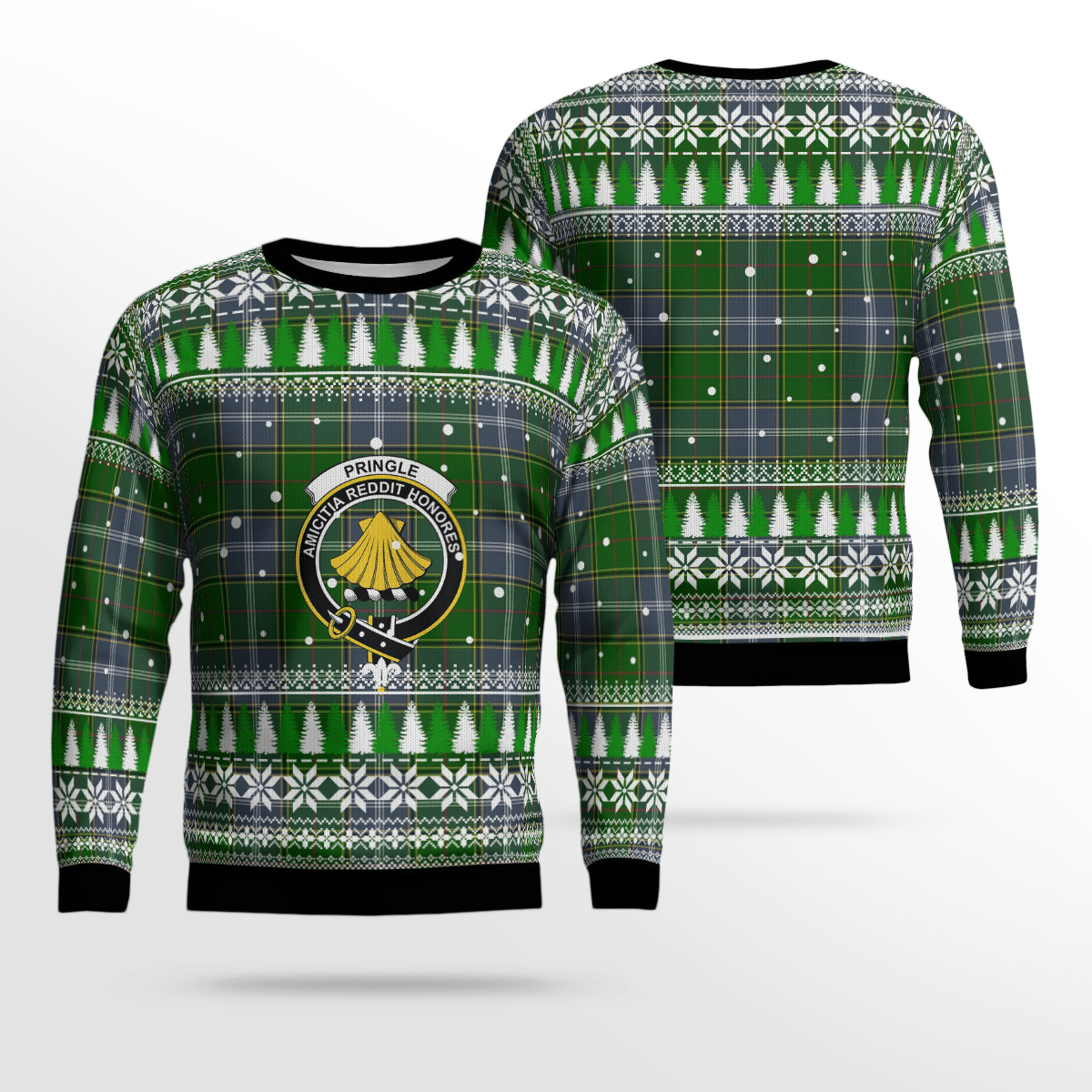 Clan Pringle Crest Tartan Christmas Ugly Sweater WL44 Pringle Crest Tartan Tartan Ugly Sweater   