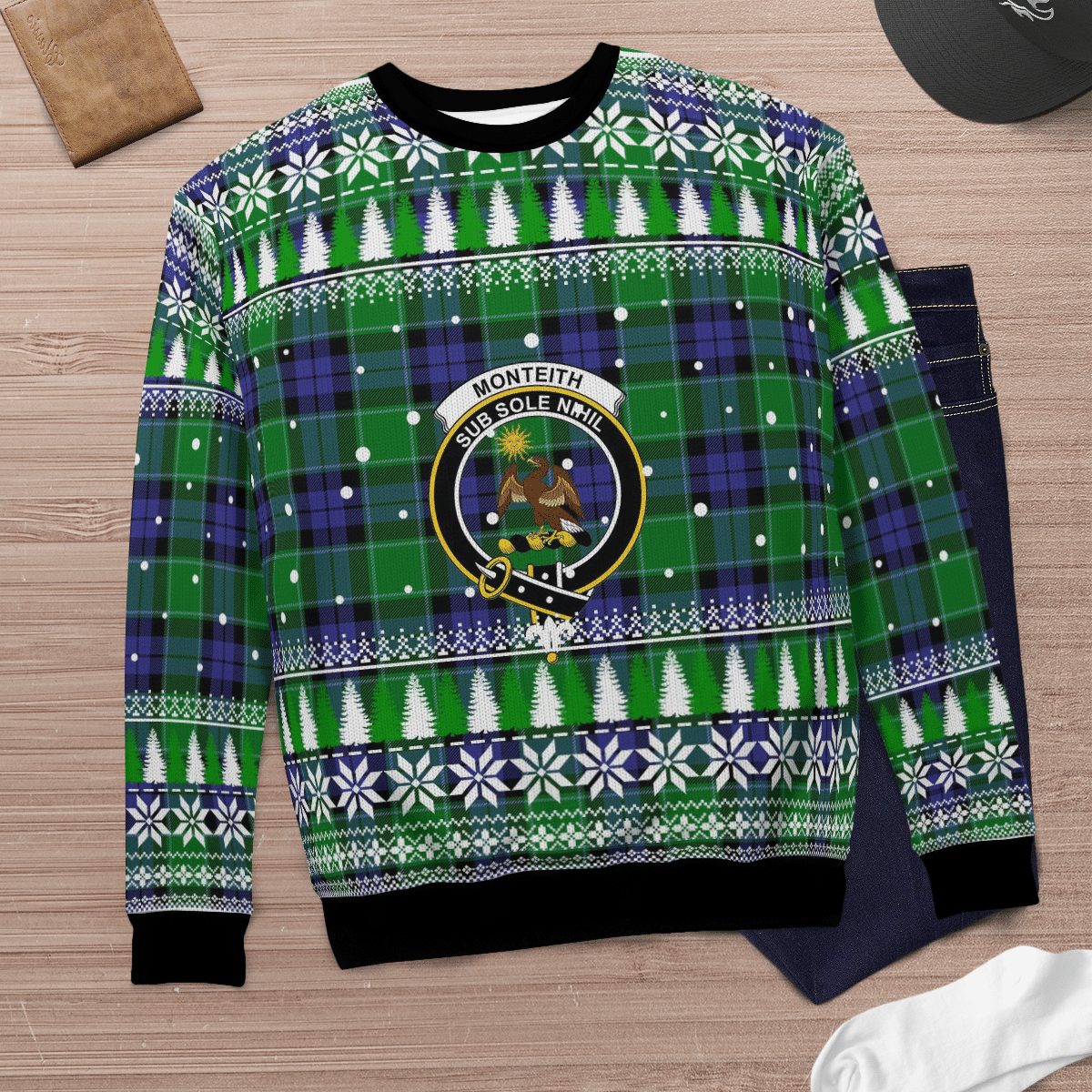 Clan Monteith Crest Tartan Christmas Ugly Sweater UX70 Monteith Crest Tartan Tartan Ugly Sweater   