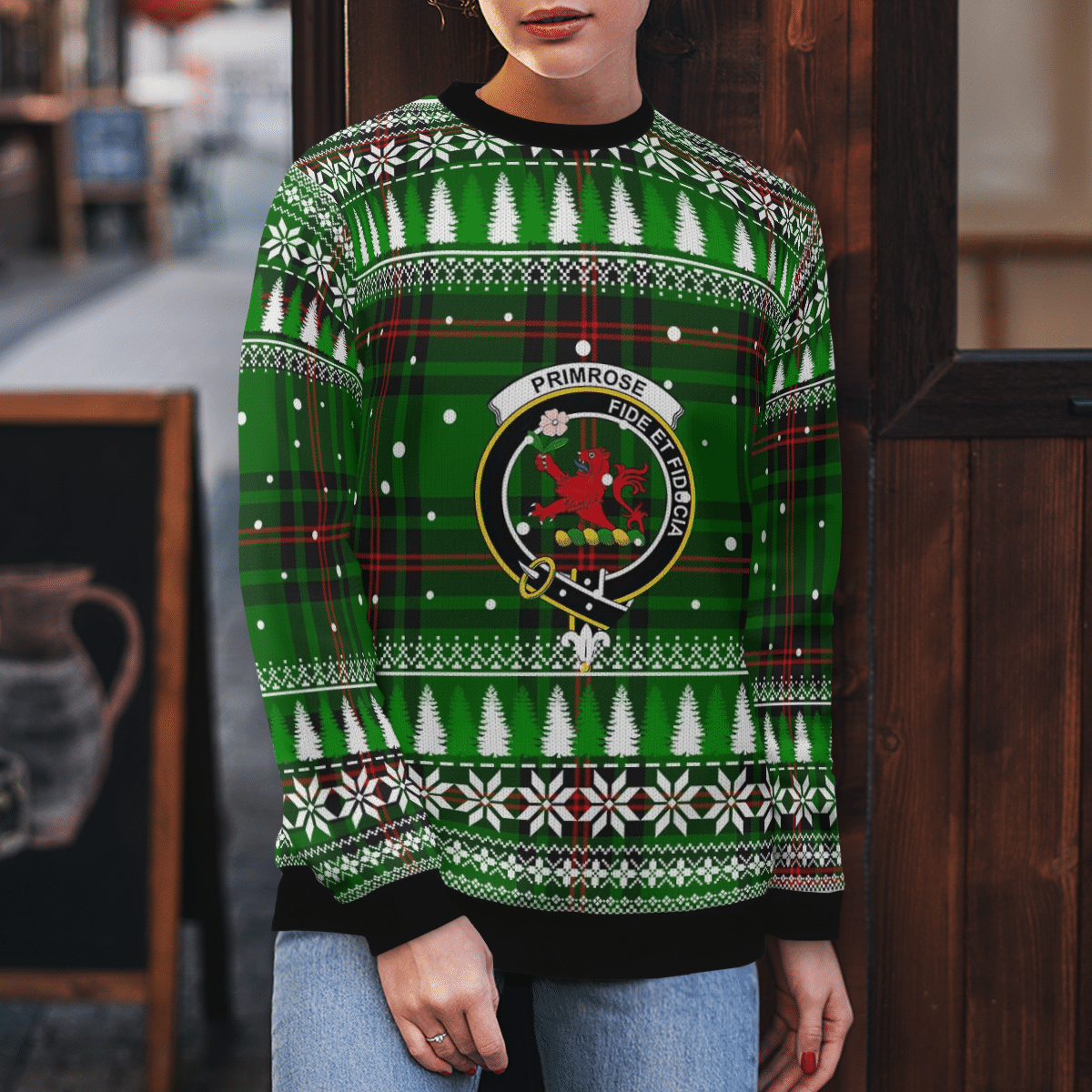 Clan Primrose (Fife) Crest Tartan Christmas Ugly Sweater DV45 Primrose (Fife) Crest Tartan Tartan Ugly Sweater   