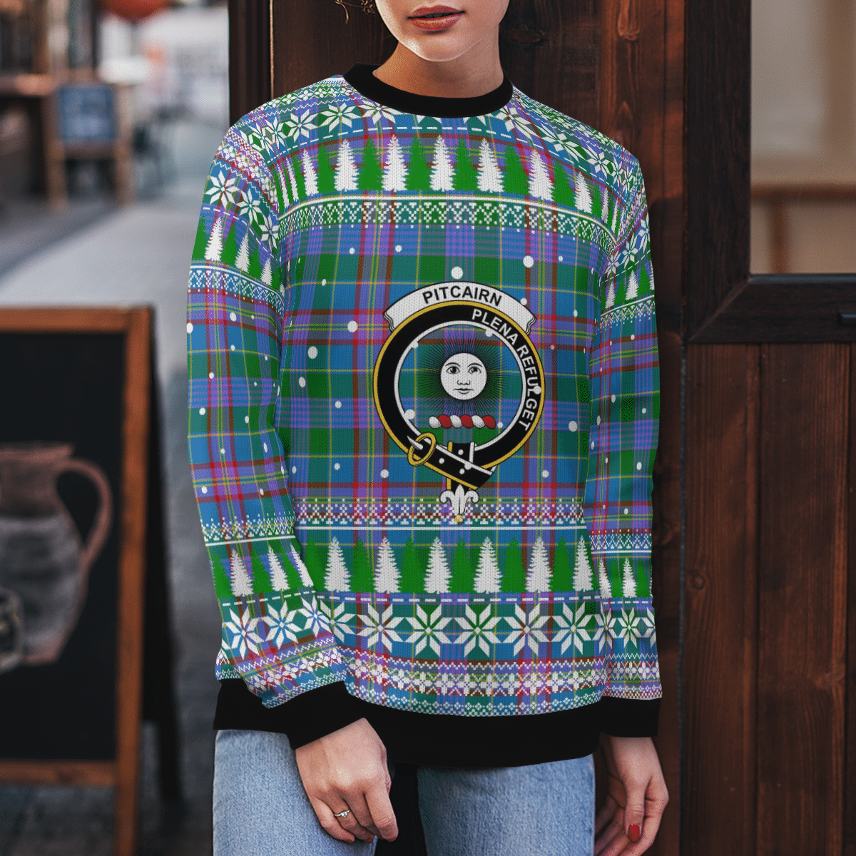 Clan Pitcairn Hunting Crest Tartan Christmas Ugly Sweater SD21 Pitcairn Hunting Crest Tartan Tartan Ugly Sweater   