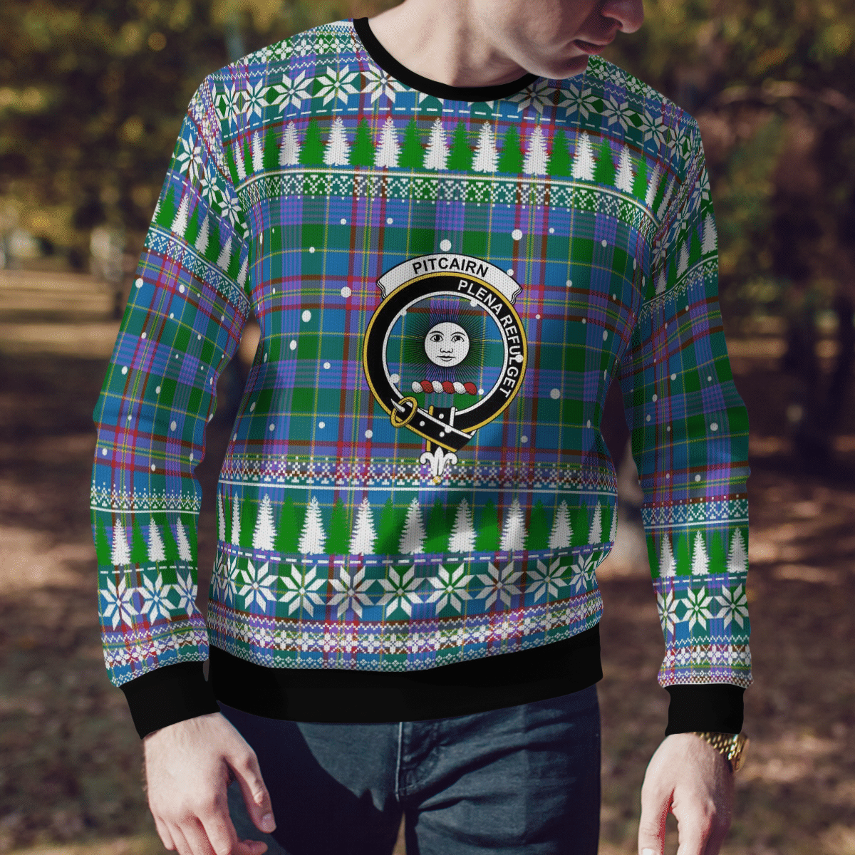 Clan Pitcairn Hunting Crest Tartan Christmas Ugly Sweater SD21 Pitcairn Hunting Crest Tartan Tartan Ugly Sweater   