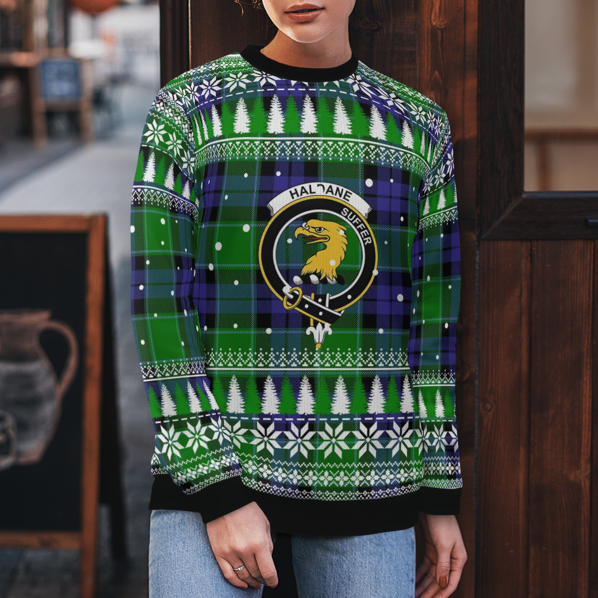 Clan Haldane 2 Crest Tartan Christmas Ugly Sweater MN56 Haldane 2 Crest Tartan Tartan Ugly Sweater   