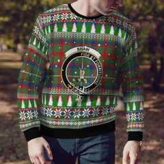 Clan Shaw Green Modern Crest Tartan Christmas Ugly Sweater OB71 Shaw Green Modern Crest Tartan Tartan Ugly Sweater   