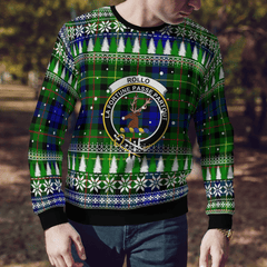 Clan Rollo Crest Tartan Christmas Ugly Sweater OP98 Rollo Crest Tartan Tartan Ugly Sweater   