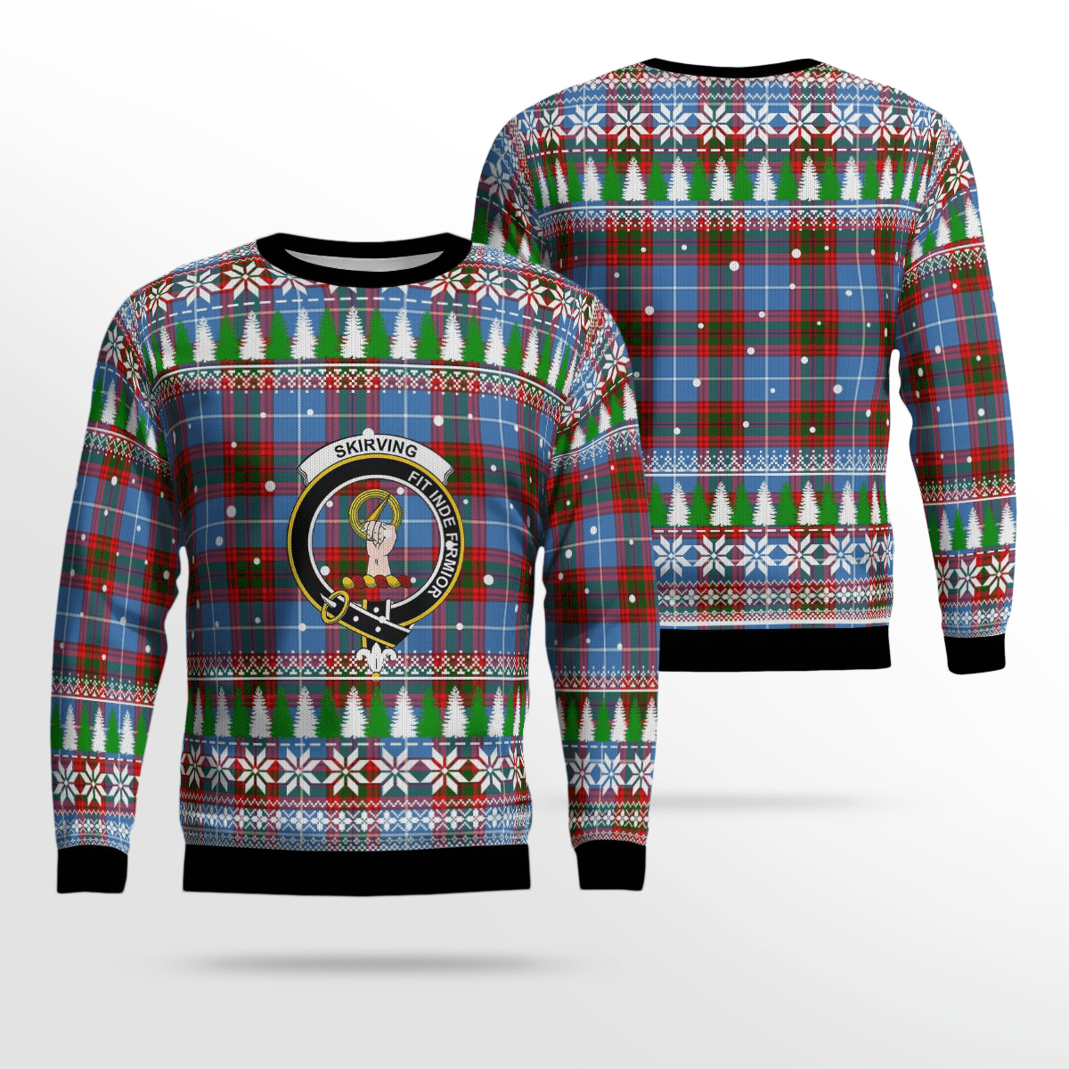 Clan Skirving (Edinburgh) Crest Tartan Christmas Ugly Sweater NN66 Skirving (Edinburgh) Crest Tartan Tartan Ugly Sweater   