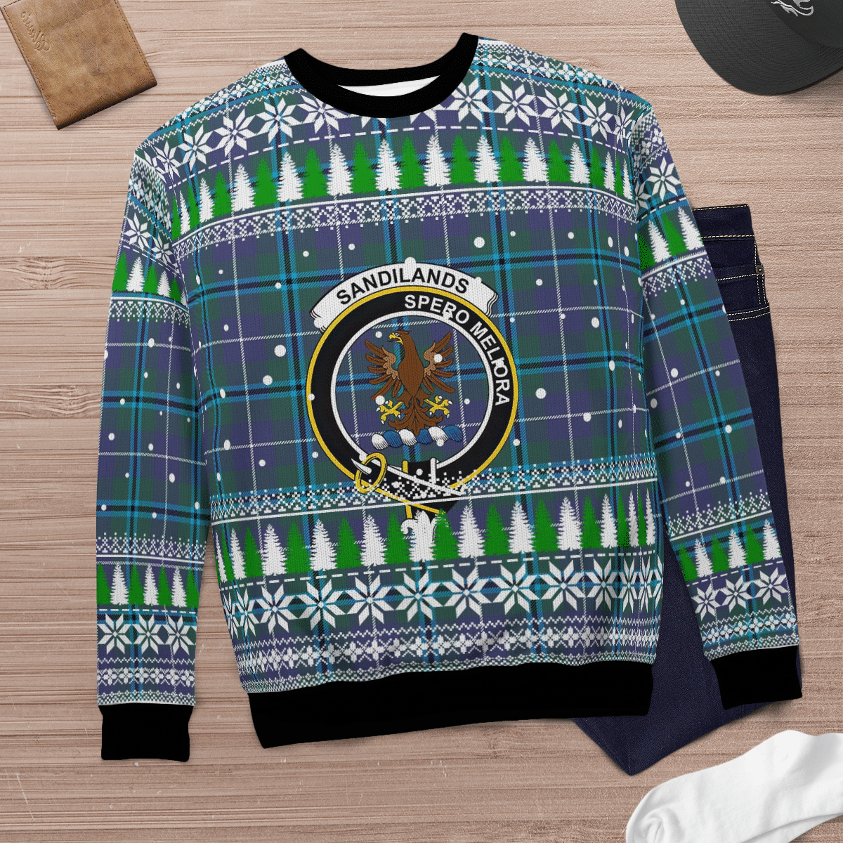 Clan Sandilands (Douglas) Crest Tartan Christmas Ugly Sweater YG63 Sandilands (Douglas) Crest Tartan Tartan Ugly Sweater   