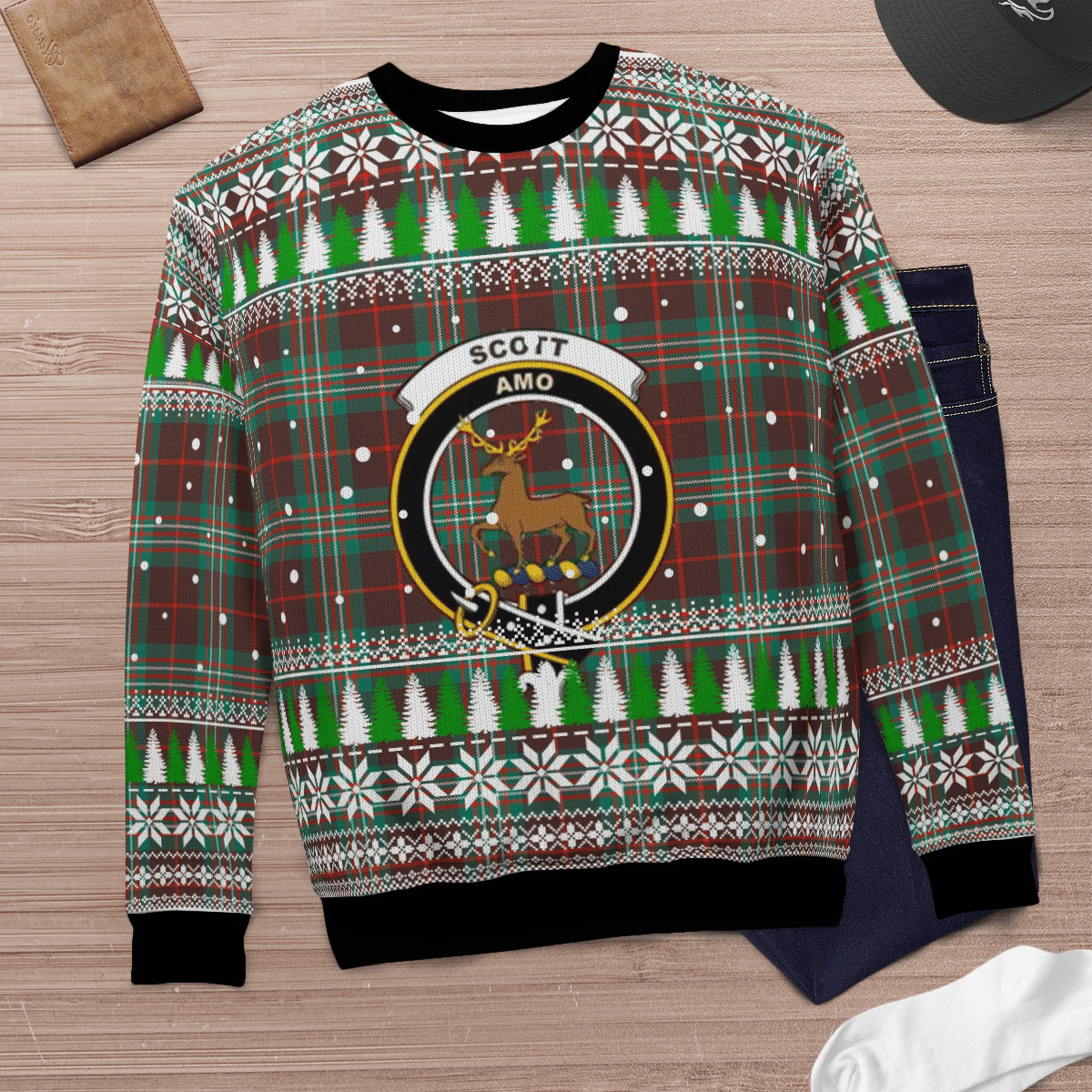 Clan Scott Brown Ancient Crest Tartan Christmas Ugly Sweater HF43 Scott Brown Ancient Crest Tartan Tartan Ugly Sweater   