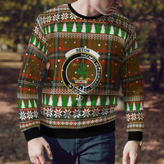 Clan Seton Hunting Modern Crest Tartan Christmas Ugly Sweater NU21 Seton Hunting Modern Crest Tartan Tartan Ugly Sweater   