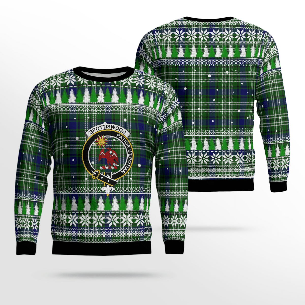 Clan Spottiswood (Tweedside) Crest Tartan Christmas Ugly Sweater LY62 Spottiswood (Tweedside) Crest Tartan Tartan Ugly Sweater   