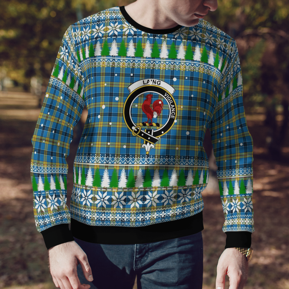 Clan Laing Crest Tartan Christmas Ugly Sweater KG51 Laing Crest Tartan Tartan Ugly Sweater   