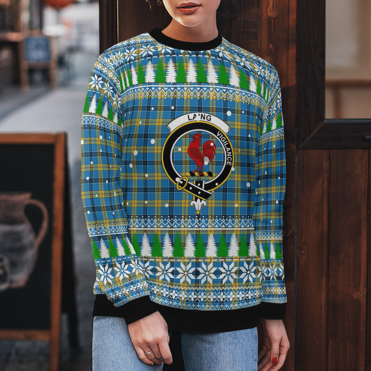 Clan Laing Crest Tartan Christmas Ugly Sweater KG51 Laing Crest Tartan Tartan Ugly Sweater   