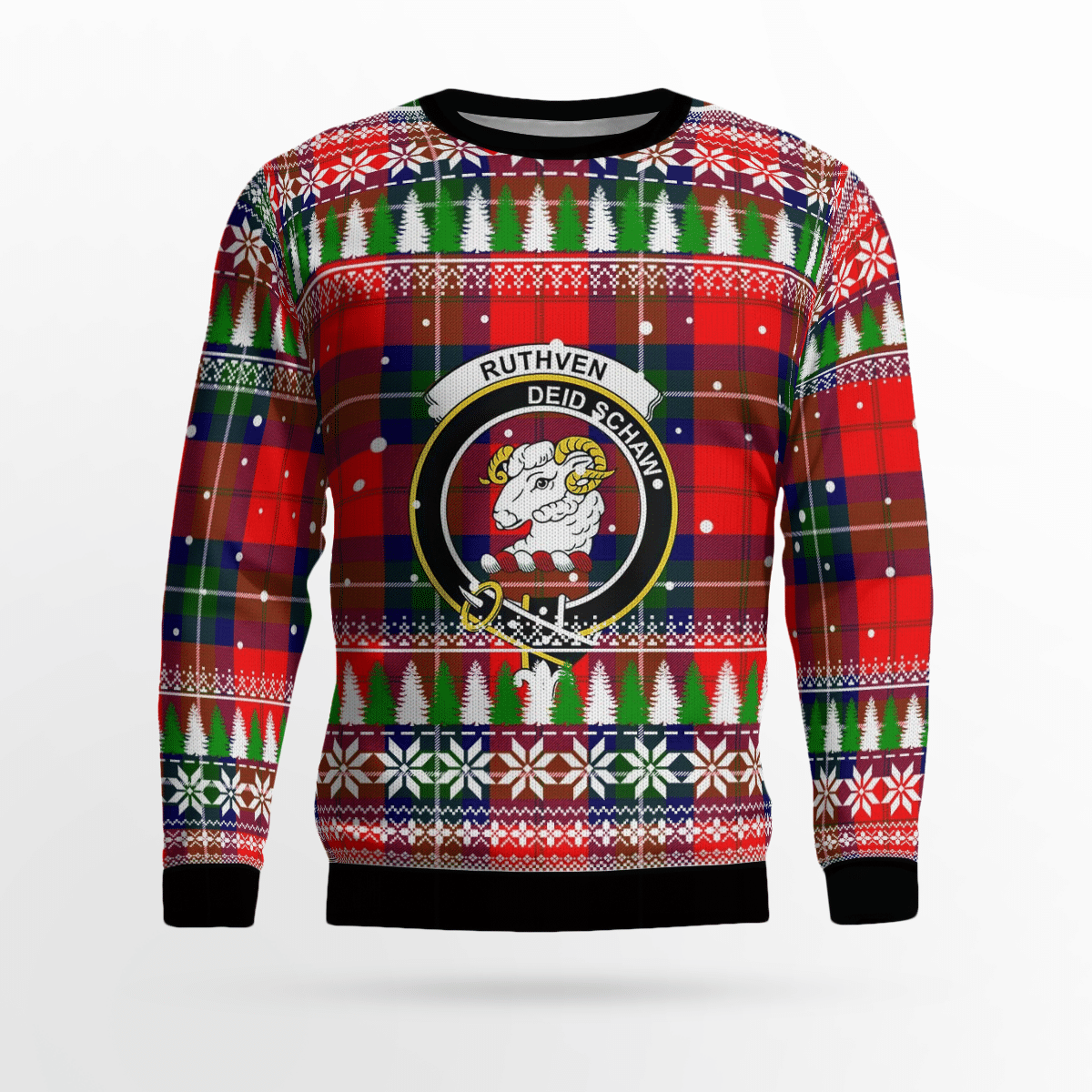 Clan Ruthven Modern Crest Tartan Christmas Ugly Sweater CN23 Ruthven Modern Crest Tartan Tartan Ugly Sweater   