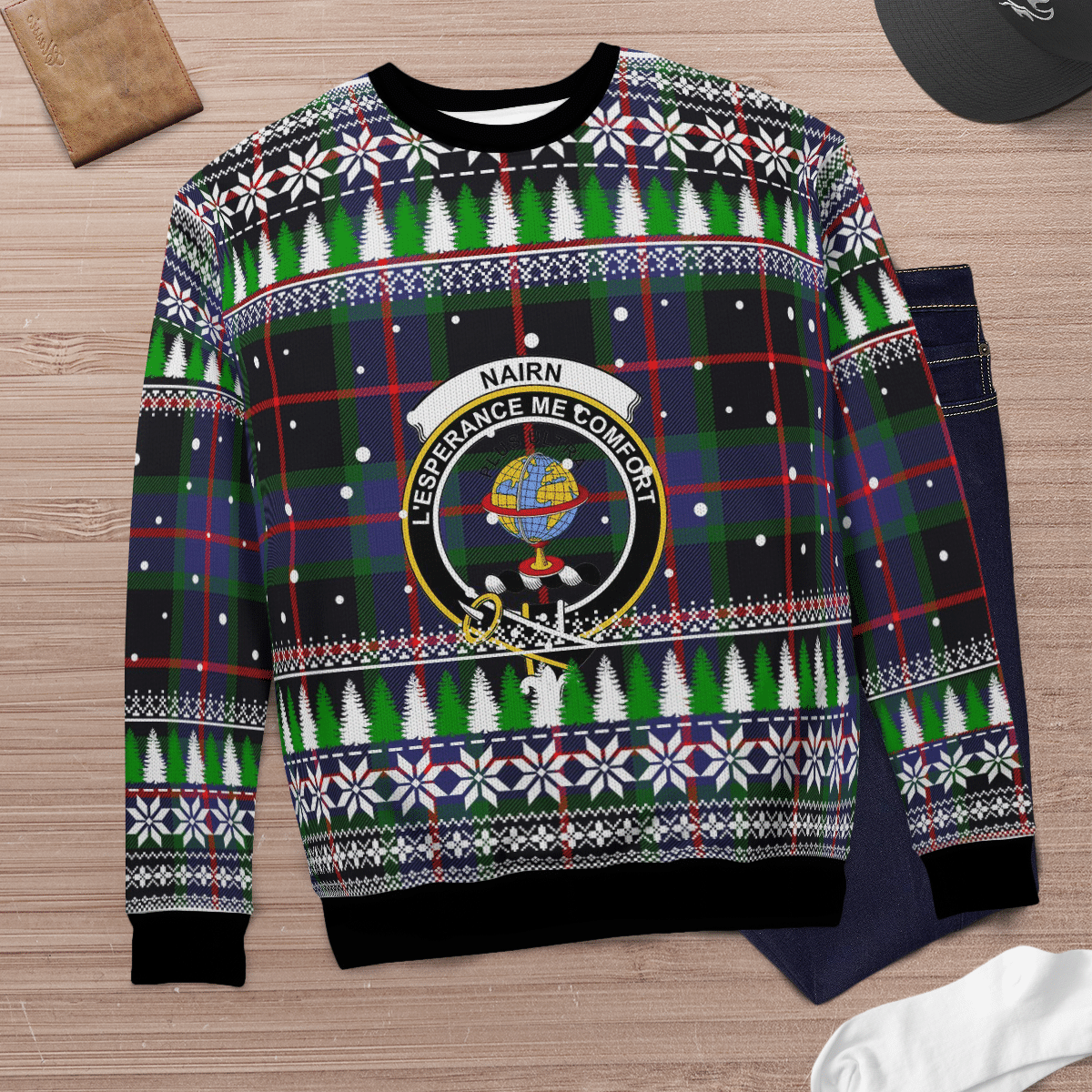 Clan Nairn Crest Tartan Christmas Ugly Sweater SX68 Nairn Crest Tartan Tartan Ugly Sweater   