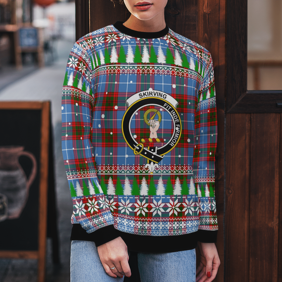 Clan Skirving (Edinburgh) Crest Tartan Christmas Ugly Sweater NN66 Skirving (Edinburgh) Crest Tartan Tartan Ugly Sweater   