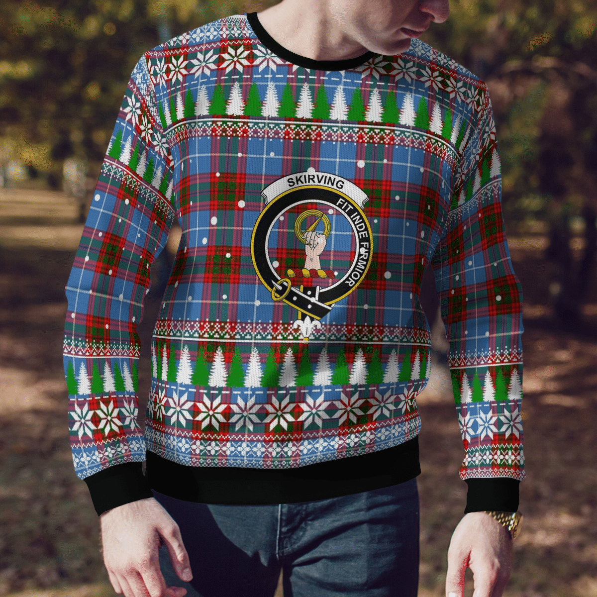 Clan Skirving (Edinburgh) Crest Tartan Christmas Ugly Sweater NN66 Skirving (Edinburgh) Crest Tartan Tartan Ugly Sweater   