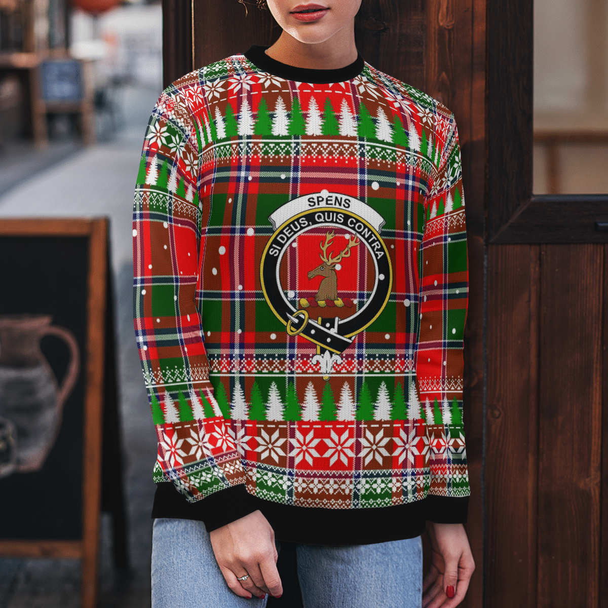 Clan Spens Modern Crest Tartan Christmas Ugly Sweater SB14 Spens Modern Crest Tartan Tartan Ugly Sweater   