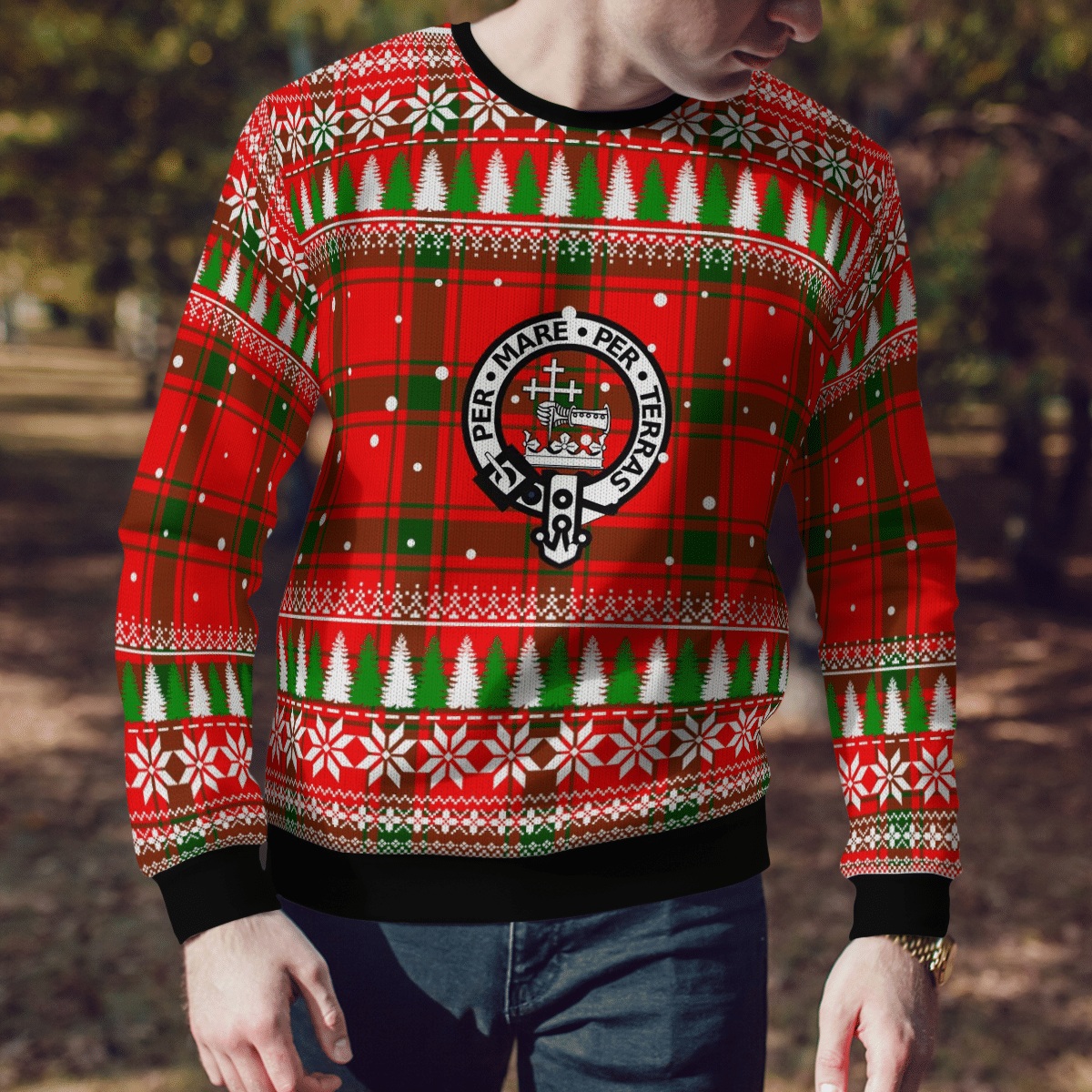 Clan MacDonald of Sleat Crest Tartan Christmas Ugly Sweater VK45 MacDonald of Sleat Crest Tartan Tartan Ugly Sweater   