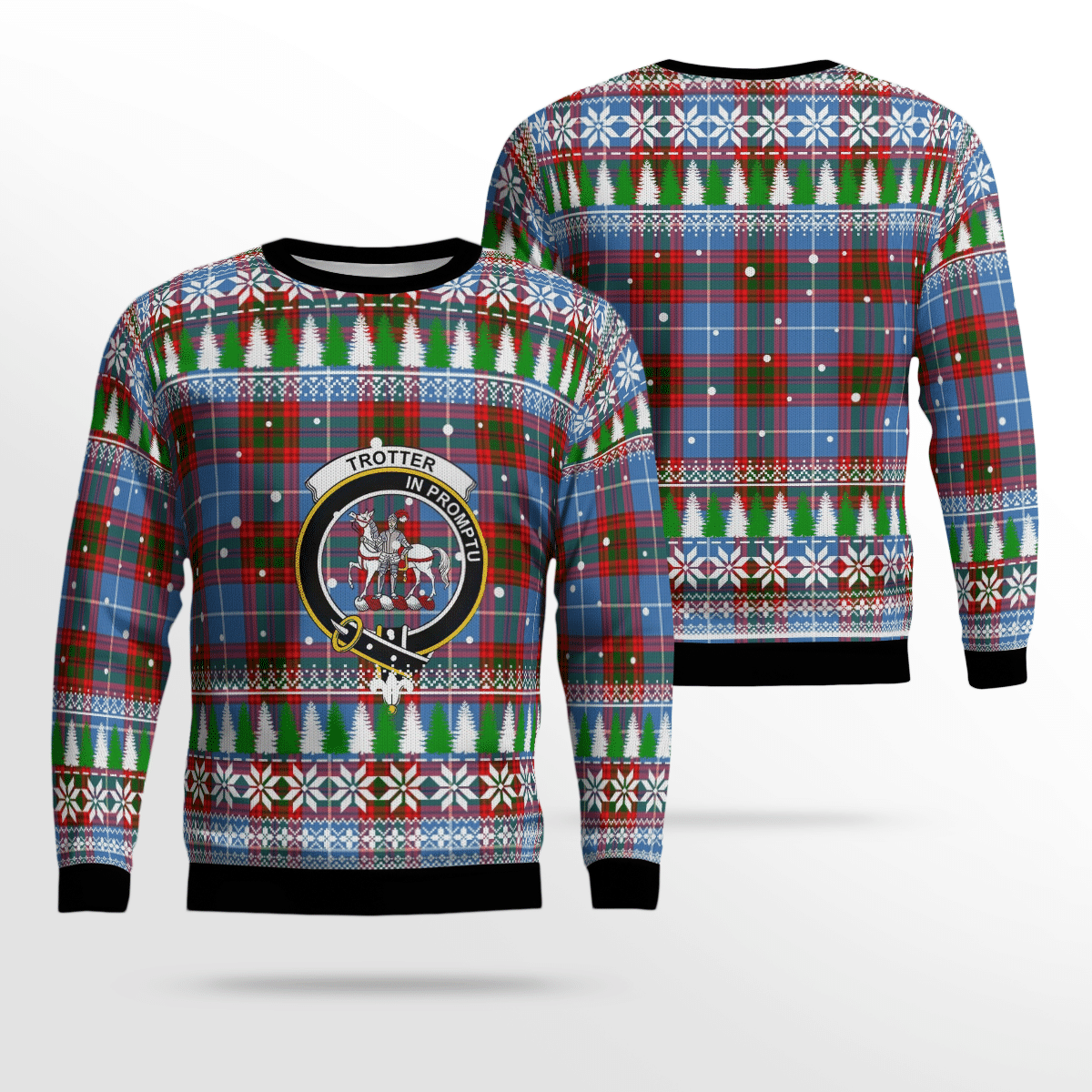 Clan Trotter Crest Tartan Christmas Ugly Sweater PM76 Trotter Crest Tartan Tartan Ugly Sweater   