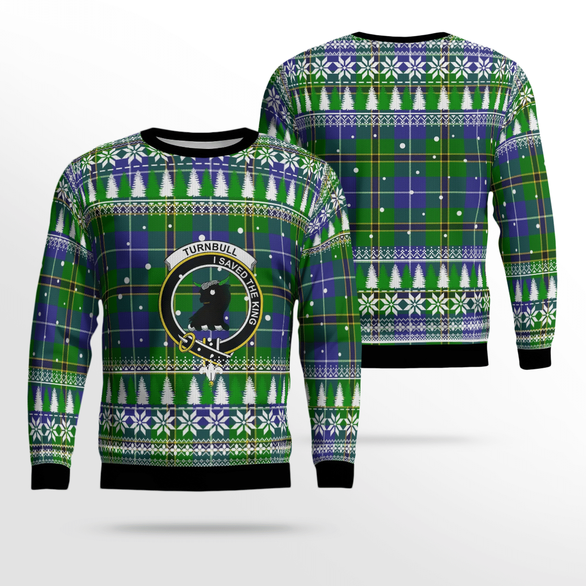 Clan Turnbull Hunting Crest Tartan Christmas Ugly Sweater UK94 Turnbull Hunting Crest Tartan Tartan Ugly Sweater   