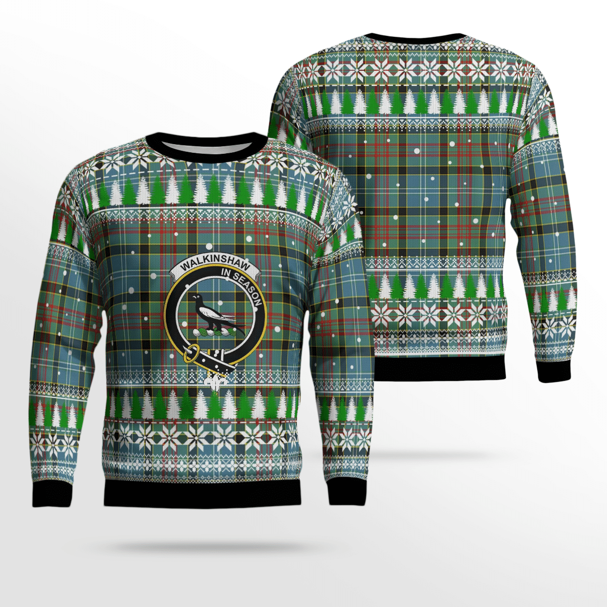 Clan Walkinshaw Crest Tartan Christmas Ugly Sweater GC80 Walkinshaw Crest Tartan Tartan Ugly Sweater   