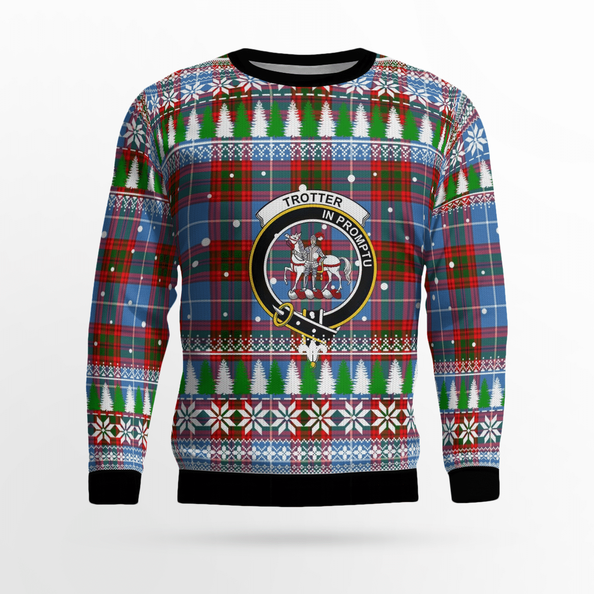 Clan Trotter Crest Tartan Christmas Ugly Sweater PM76 Trotter Crest Tartan Tartan Ugly Sweater   