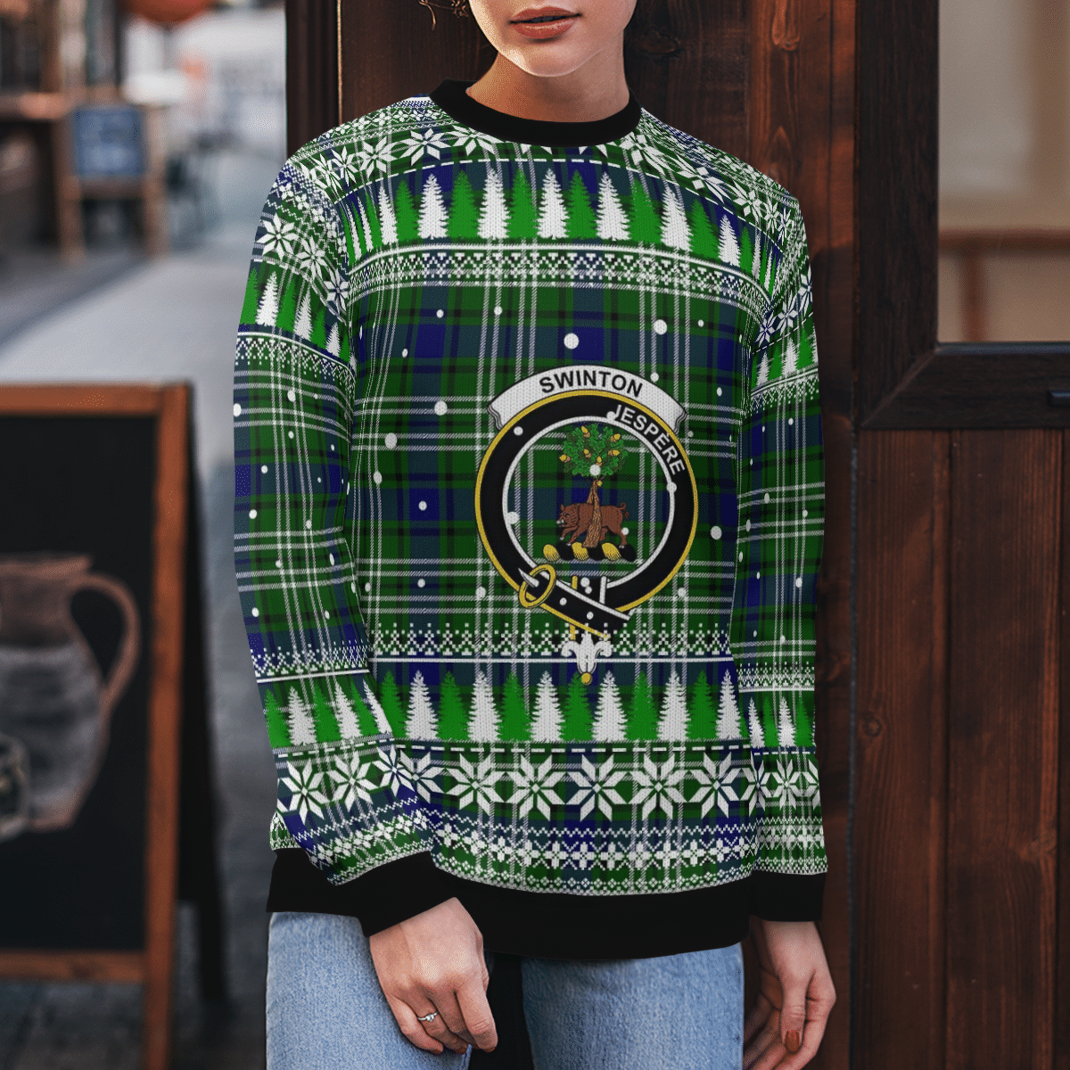 Clan Swinton (Tweedside) Crest Tartan Christmas Ugly Sweater VG83 Swinton (Tweedside) Crest Tartan Tartan Ugly Sweater   