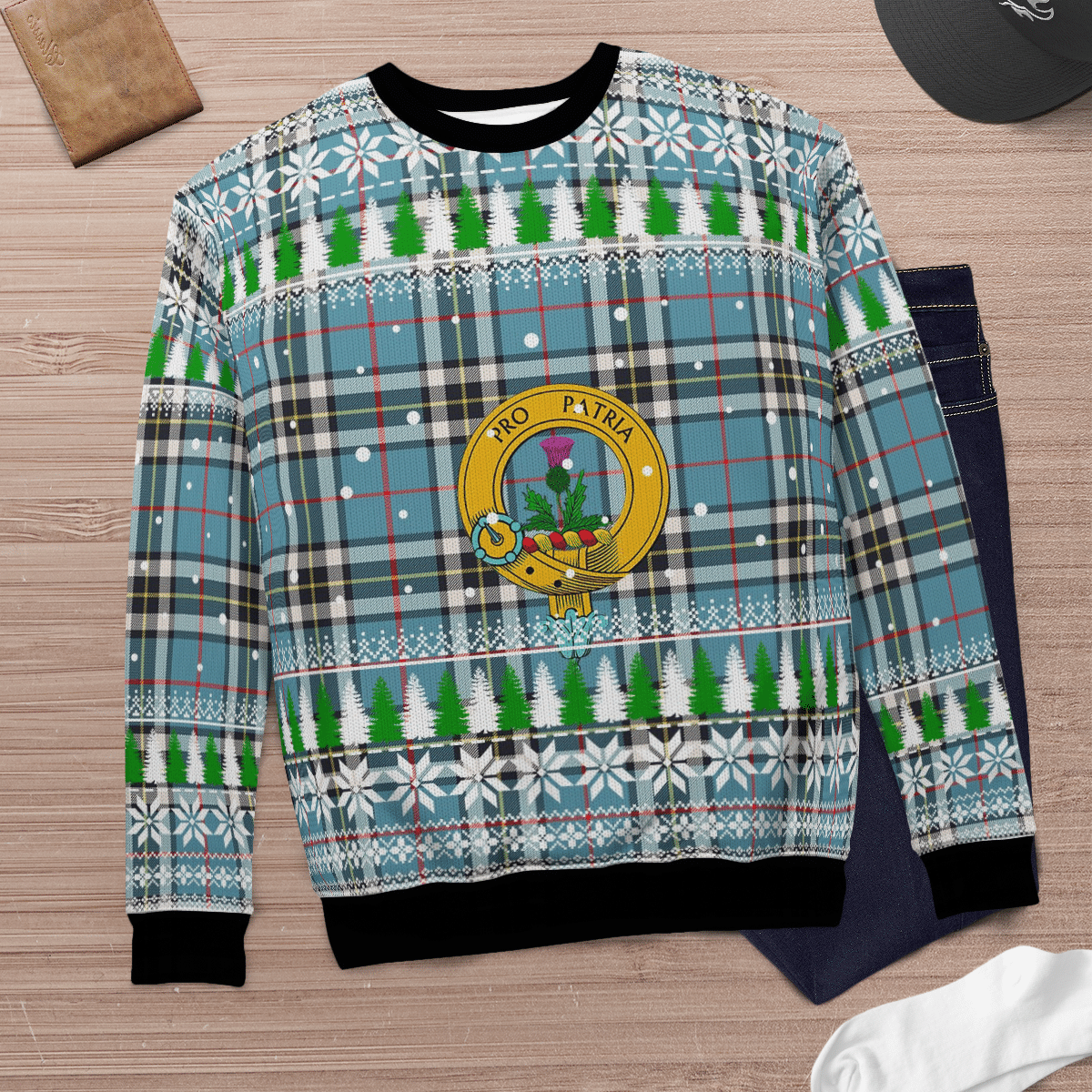 Clan Thomson Crest Tartan Christmas Ugly Sweater OC83 Thomson Crest Tartan Tartan Ugly Sweater   