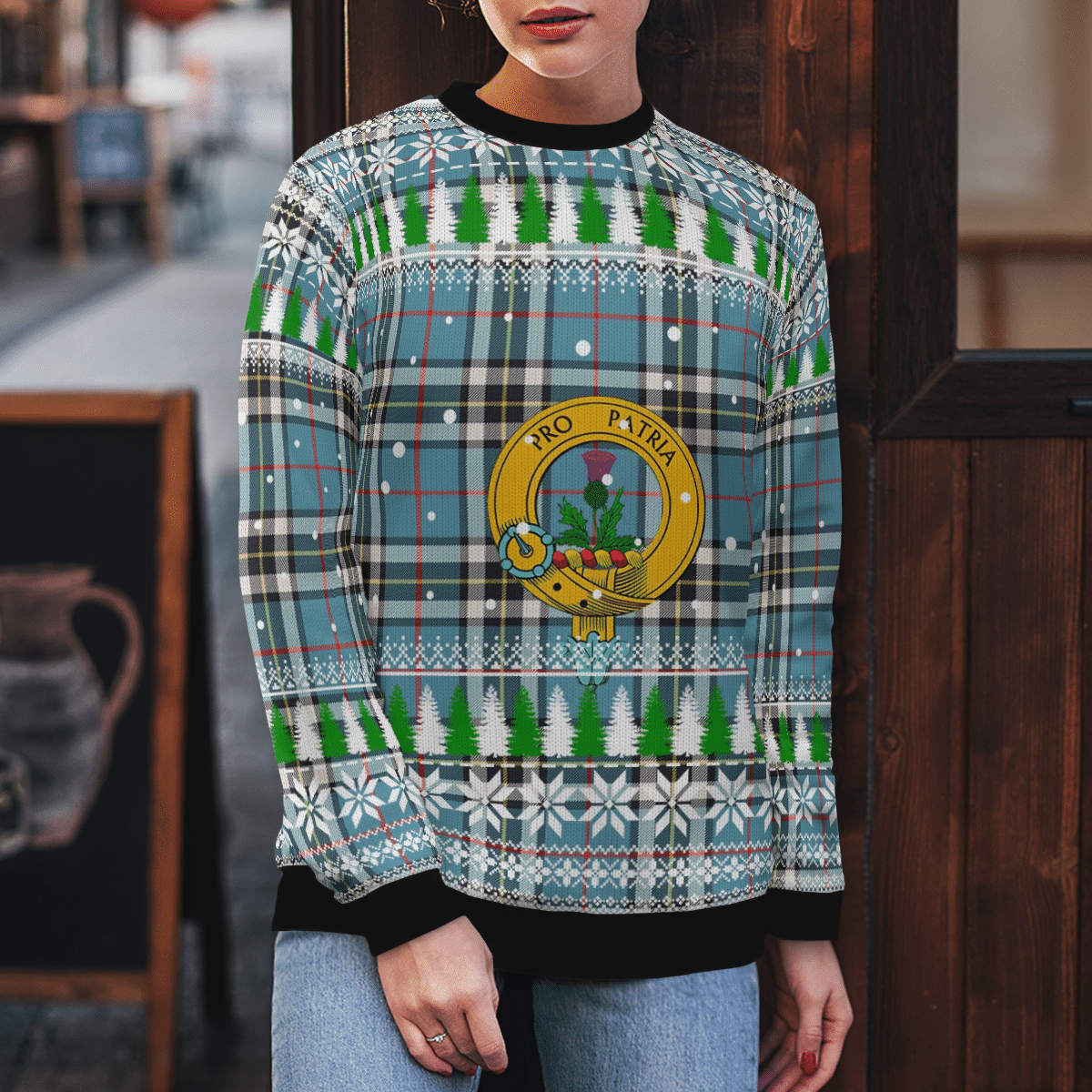 Clan Thomson Crest Tartan Christmas Ugly Sweater OC83 Thomson Crest Tartan Tartan Ugly Sweater   