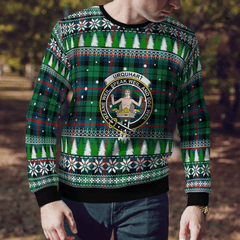 Clan Urquhart Broad Red Ancient Crest Tartan Christmas Ugly Sweater PN52 Urquhart Broad Red Ancient Crest Tartan Tartan Ugly Sweater   