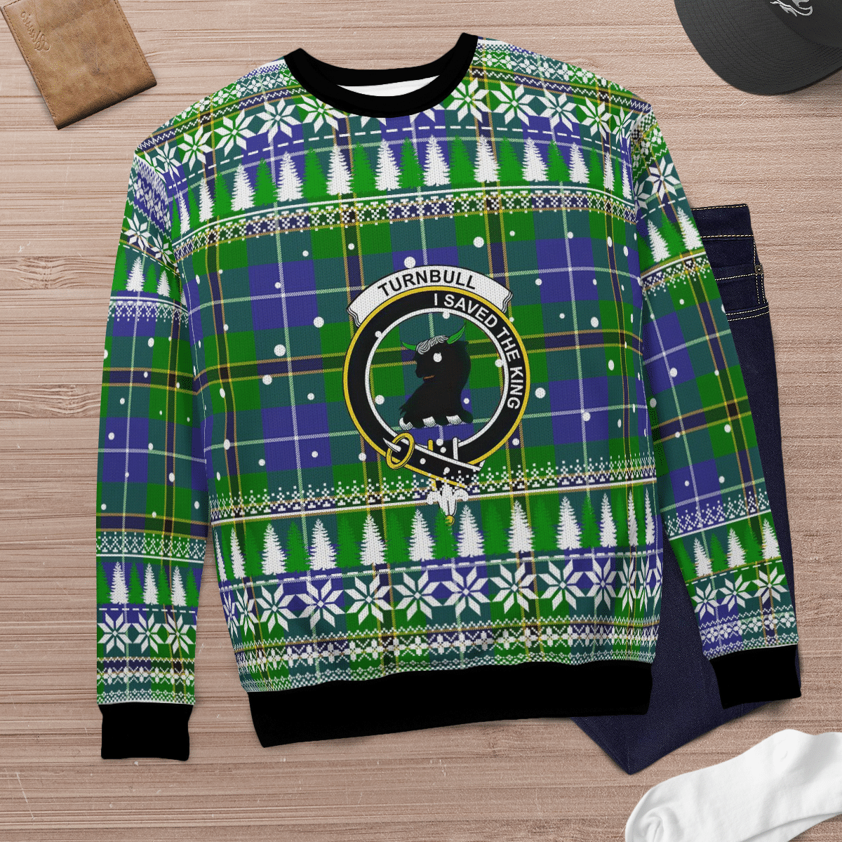 Clan Turnbull Hunting Crest Tartan Christmas Ugly Sweater UK94 Turnbull Hunting Crest Tartan Tartan Ugly Sweater   