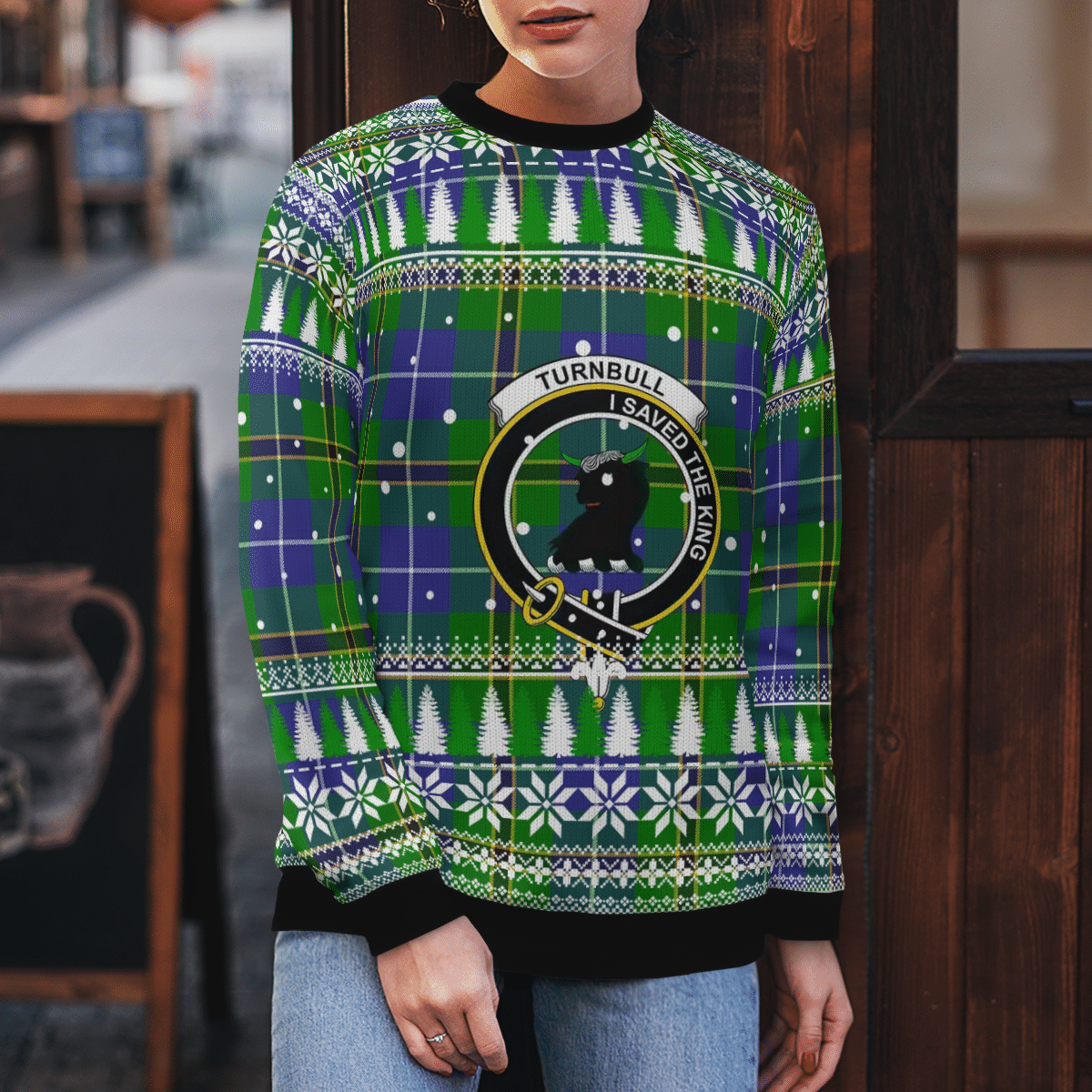 Clan Turnbull Hunting Crest Tartan Christmas Ugly Sweater UK94 Turnbull Hunting Crest Tartan Tartan Ugly Sweater   