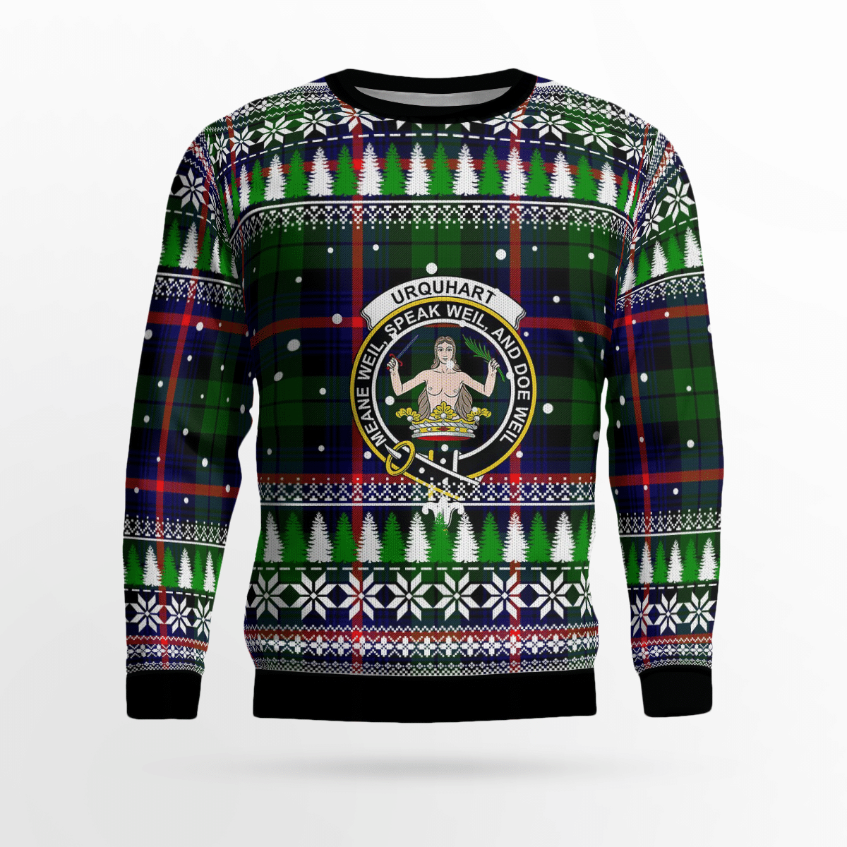 Clan Urquhart Modern Crest Tartan Christmas Ugly Sweater GF27 Urquhart Modern Crest Tartan Tartan Ugly Sweater   