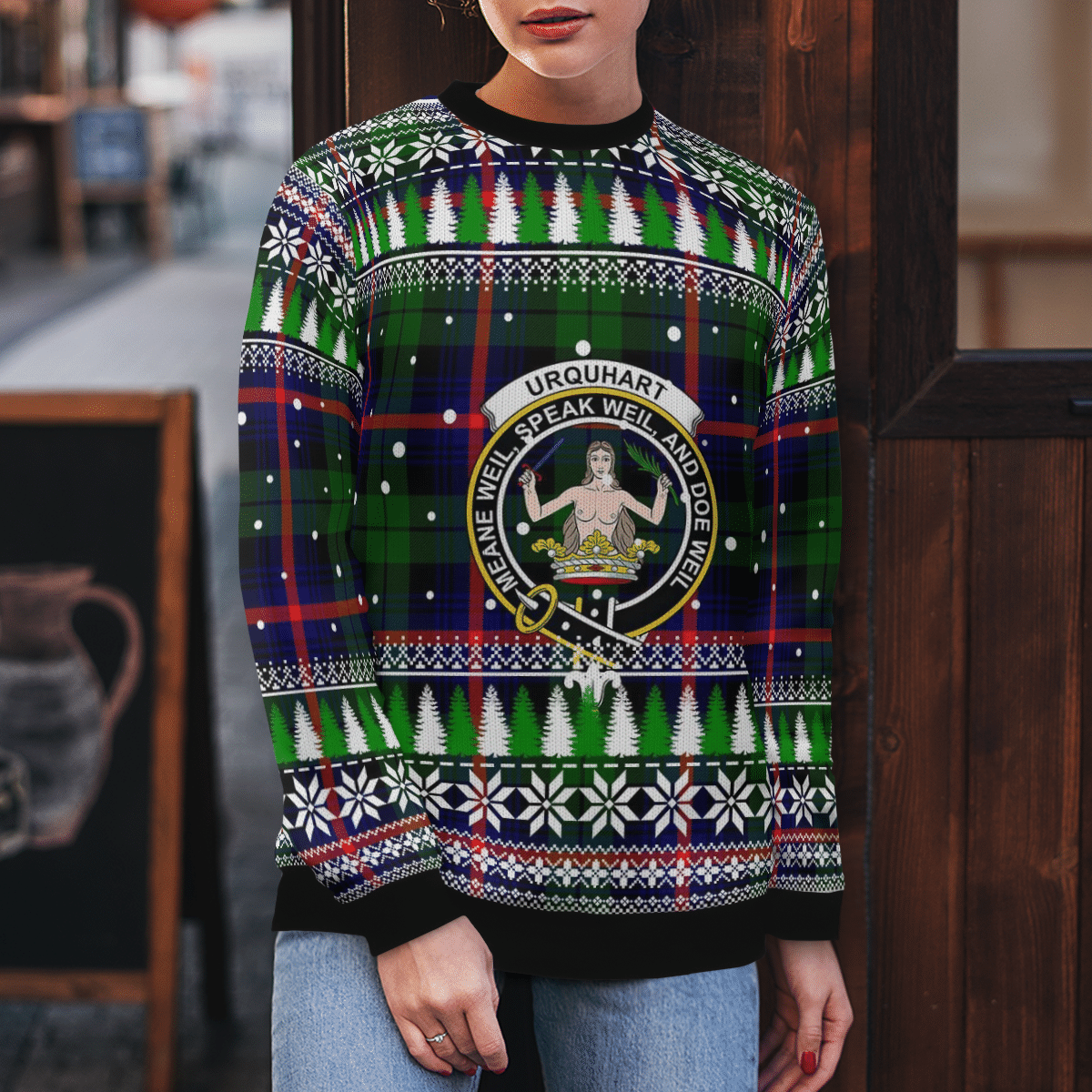 Clan Urquhart Modern Crest Tartan Christmas Ugly Sweater GF27 Urquhart Modern Crest Tartan Tartan Ugly Sweater   