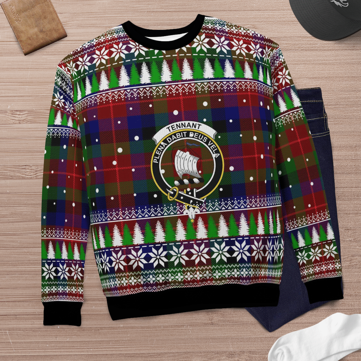 Clan Tennant Crest Tartan Christmas Ugly Sweater EU32 Tennant Crest Tartan Tartan Ugly Sweater   