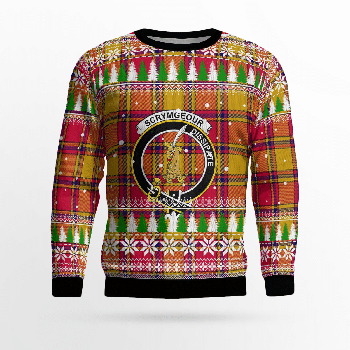 Clan Scrymgeour Crest Tartan Christmas Ugly Sweater IS98 Scrymgeour Crest Tartan Tartan Ugly Sweater   