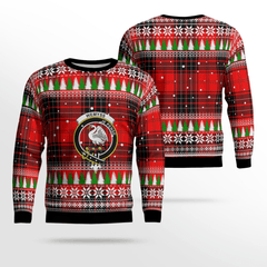 Clan Wemyss Modern Crest Tartan Christmas Ugly Sweater LE63 Wemyss Modern Crest Tartan Tartan Ugly Sweater   